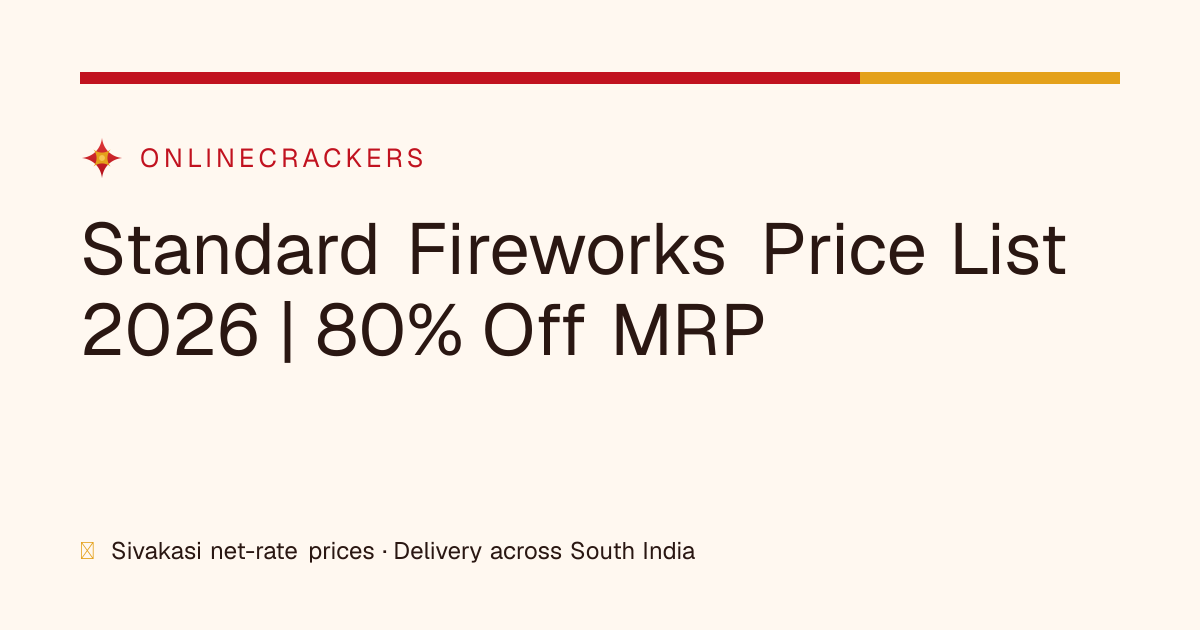 Standard Fireworks Price List 2026 | 80% Off MRP
